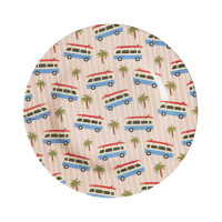 Camper Van Pink Print Melamine Lunch Plate by Rice DK